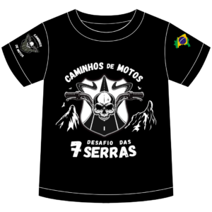 Camisa Desafio das 7 Serras Dryfit preta manga curta masculina